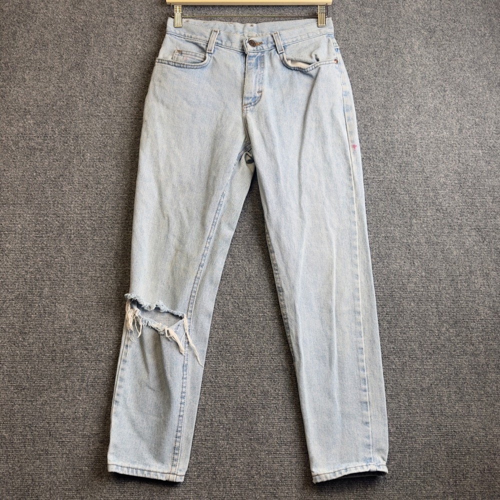Vintage Lee Jeans Womens 28 Blue Light Wash Denim Straight Leg Cotton USA Made